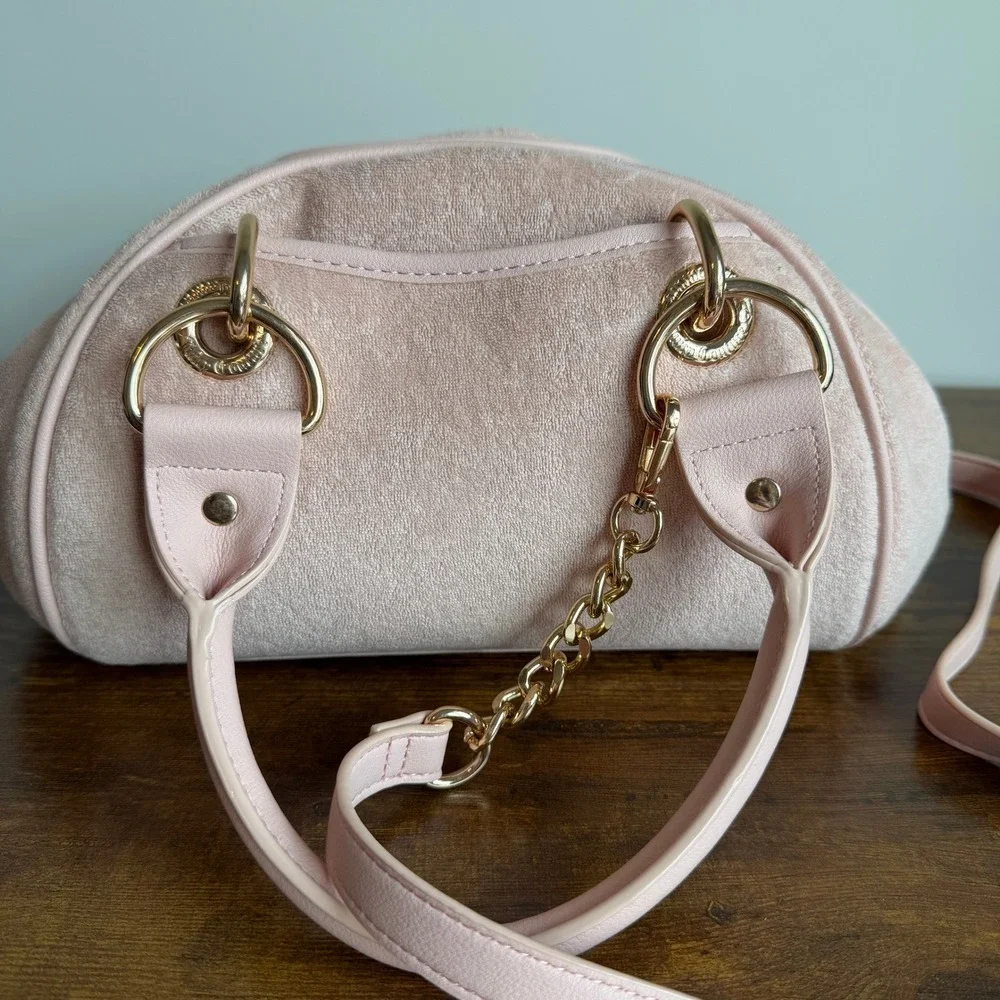 New Juicy Couture Angel Satchel Light Pink Crossbody Handbag Sequin Y2K Cute